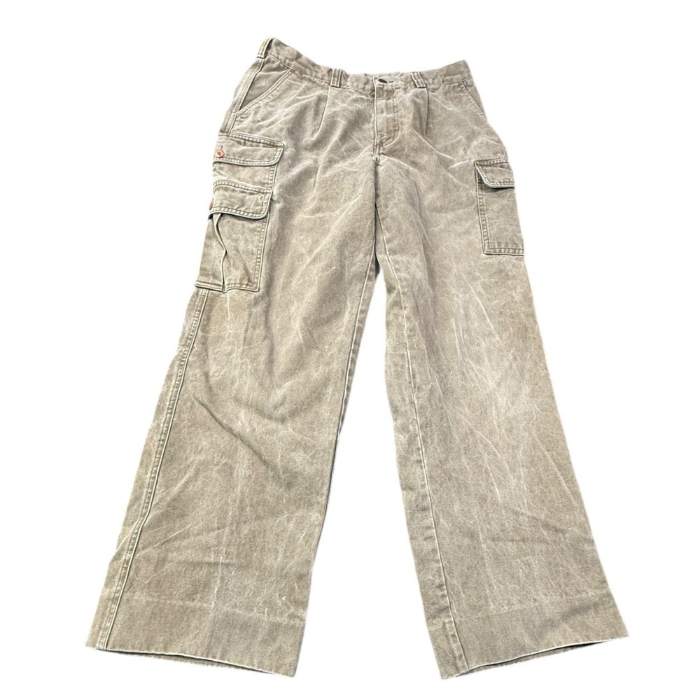 Orvis Cargo Pants Men's Size Buckle Green 34 Cotton 70534